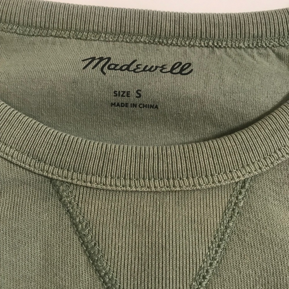 NWT Madewell Sweatshirt Olive Green Size Small - Picture 4 of 8
